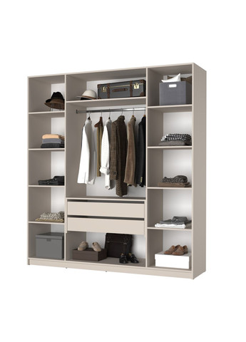 Шафа 4-дверна Оскар ДСП BG, блок шухляд 200x52x220 см Аляска білий (MBS-4742) MebelStar (366427334)