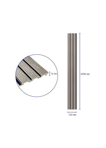 Декоративная PS рейка 2900*120*12мм (D) SW-00001740 Sticker Wall (300241716)