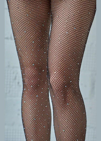 Еротические белье колготки с открытым доступом и стразами в сеточку на поясе OnoBelleShop Колготы чулки с вырезом Черные No Brand (315638570)