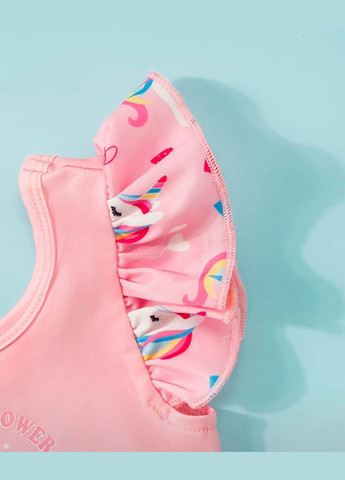 Розовый летний купальник для девочки слитный No Brand Купальник