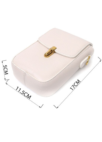 Шкіряна жіноча сумка вертикального формату з клапаном біла 22309 Vintage (329197975)