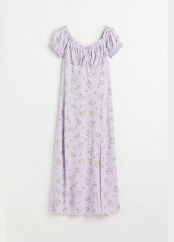 Лиловое повседневный платье H&M с цветочным принтом