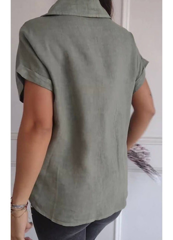 Оливковая рубашка однотонная Україна