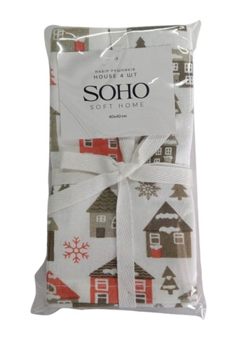 Кухонний текстиль Наб. руш. 40*40см бавовна 100% House 4 шт. Soho (365275790)