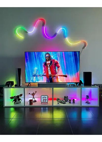Розумна гнучка LED Neon RGB стрічка-шланг 10 метрів від USB керування режимами з телефону, Bluetooth додаток, пульт Hengda (363832959)