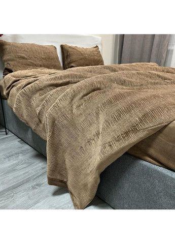 Постельное белье "Luxury Жатка Велюр" (Евро). 200х230 см коричневого цвета. No Brand (367912391)
