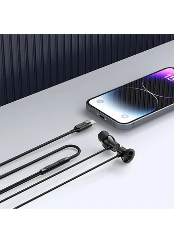 Наушники проводные L10 подключение Type-C (коннектор USB-C) Черные Acefast (390180956)