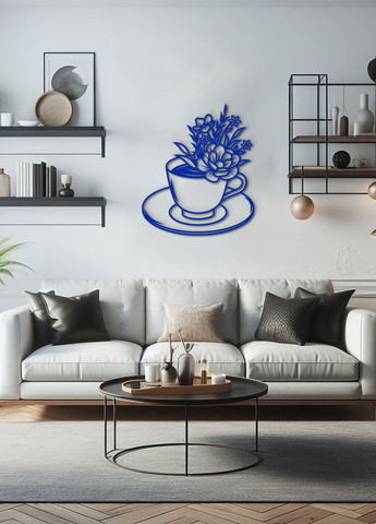 Деревянная картина на кухню, декоративное панно из дерева "Цветочный кофе", минималистичный стиль 60х70 см Woodyard (292013478)