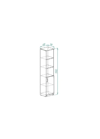 Пенал Анжело на 4 полиці з 1 дверима 1900x400x380 ДСП 16 мм (FRD-104912) Ferrum-decor (353500867)