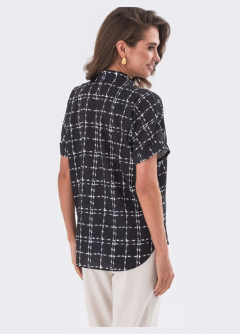 Чорна блузка чорного кольору в клітинку Dressa