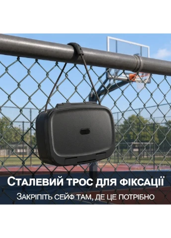 Портативный водостойкий сейф WPS-03 с кодовым замком и стальным тросом для телефона, денег, ключей и документов, пляжный кейс uSafe (400745790)