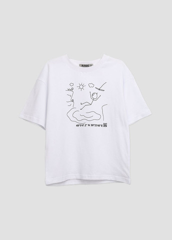 Белая летняя футболка с коротким рукавом для мальчика цвет белый цб-00273445 Yuki