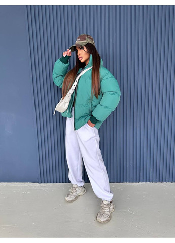 Зеленый демисезонный Пуховик No Brand