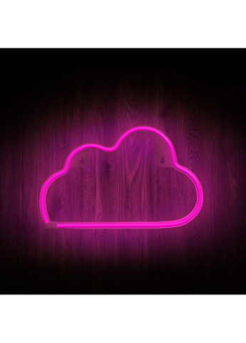Настінний неоновий світильник "Хмара" рожевий на батарейках/USB 30*19 см Smarti (371330780)