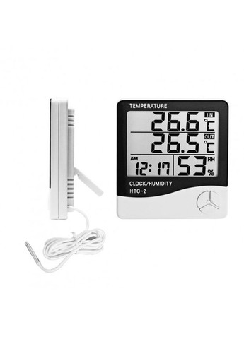 Термометр-гігрометр бездротовий із виносним датчиком та годинником 2 HTC (340111750)