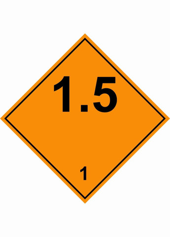 Наклейка предупреждающая на автомобиль "Необычный опасный груз класса 1 (1.5)" Кавун наліпка (316142372)