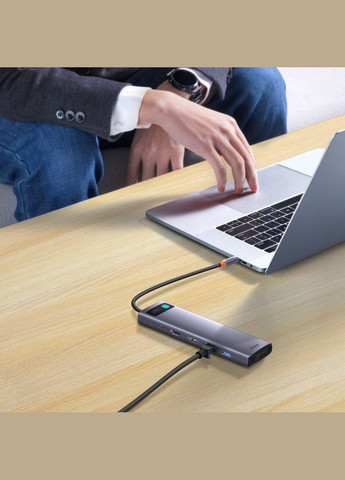 USB-хаб Metal Gleam Series 12-in-1 Multifunctional Type-C HUB Docking Station Gray Baseus (337311194)