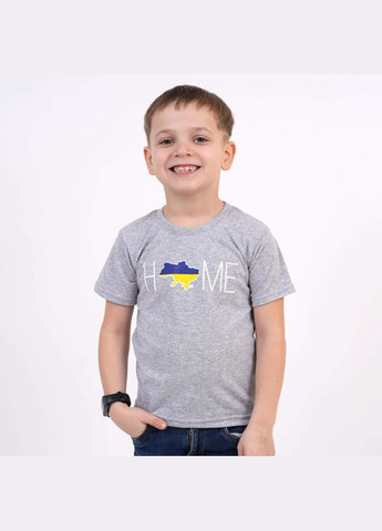 Сіра демісезонна футболка дитяча "home"для хлопчиків No Brand