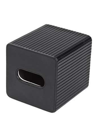 Серветниця з екошкіри квадратна 13х13х14.5 см органайзер для серветок на стіл, Чорний HP-3-201B Yiwu (371480789)