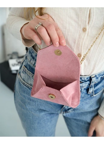 Сумка замшевая женская «Monte» розовая 8 см х14 см х5 см WeLassie (401967241)