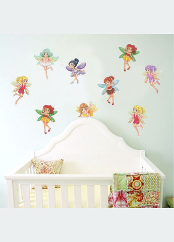 Вінілові Наліпки в дитячу дівчинці "Маленькі феї" Наліпки на стіну в дитячу Zatarga (325881734)