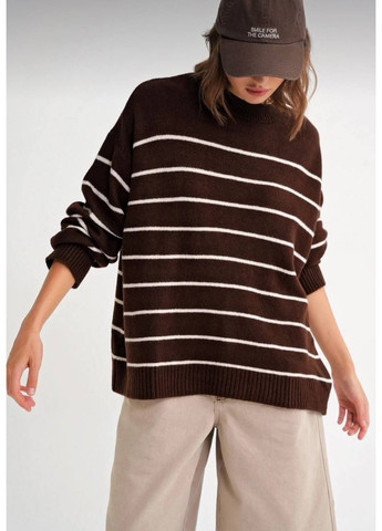 Коричневый демисезонный универсальный вязаный свитер турецкого производства (замеры в описании) DK/DL Мода без кордонів