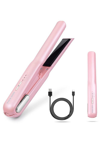 Беспроводной выпрямитель для волос AIIE-EIIA керамический, с аккумулятором 3000 мА (розовый) No Brand (317923177)