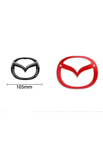 Емблема 105×84мм ЧОРНА пластик (на скотчі та з 2 напрямними) (вир-во Завод) CH Mazda (369609882)