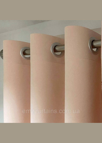 Штора на серых люверсах 1 шт с подхватом 355х250 см. микровелюр Розово-пудровый No Brand (337358209)