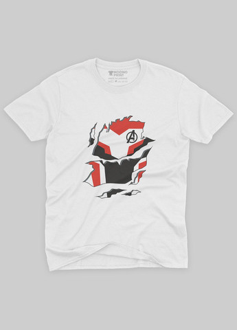 Біла демісезонна футболка для хлопчика з принтом супергероя - залізна людина (ts001-1-whi-006-016-006-b) Modno