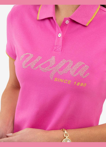 Мужская футболка поло LUREX SCRIPT TIPPED POLO SHIRT M розовая U.S. Polo Assn. (286761235)