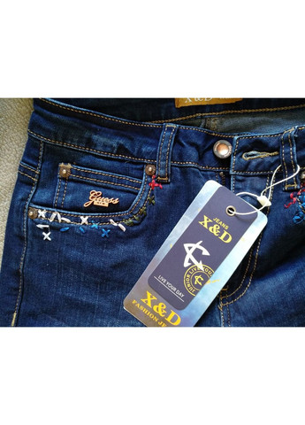 Женские зауженные джинсы с вышивкой X&D - (361149516)
