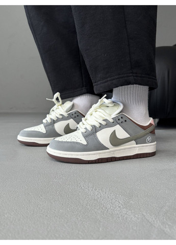 Сірі Осінні кросівки чоловічі nike sb dunk grey / white / brown найк сб данк No Brand