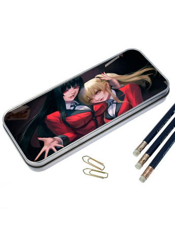 Пенал школьный для мальчика и девочки металлический Безумный азарт #001 7*18 см Silver No Brand (309153760)