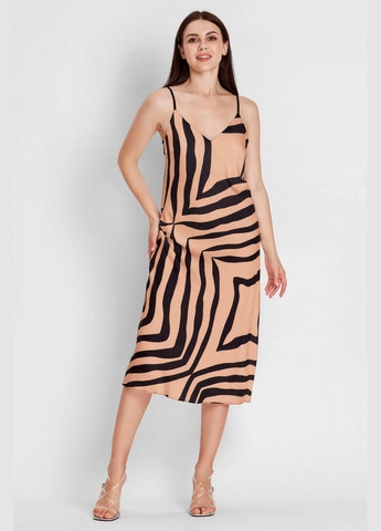 Комбинированное шелковое платье-слип Anabel Arto в полоску