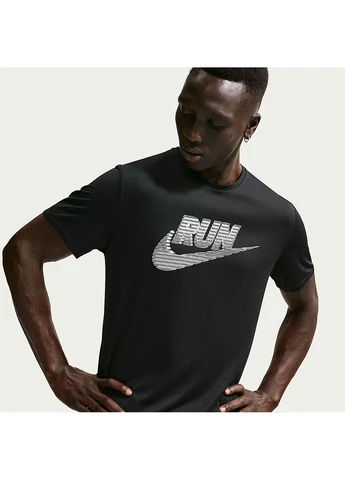 Черная футболка мужская df uv miler run energy ss black Nike