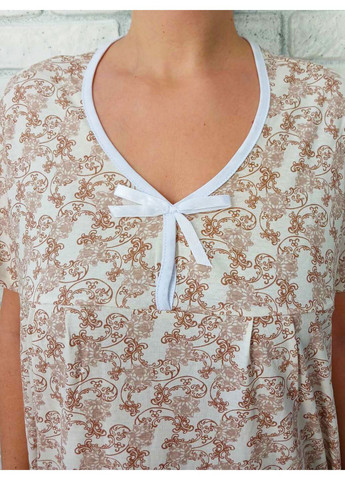 Жіноча нічна сорочка з коротким рукавом великого розміру бавовна No Brand (361221255)