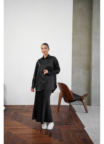 Черная классическая рубашка MonCher с длинным рукавом