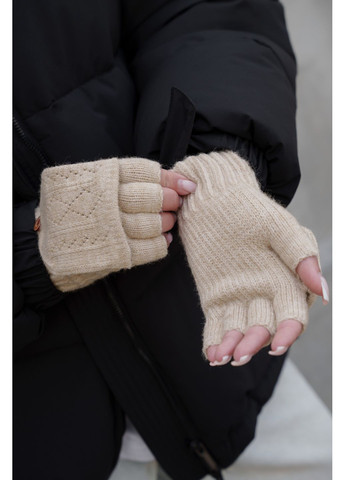 Женские теплые зимние сенсорные перчатки варежки без пальцев 3-30 Jude Without (364670580)