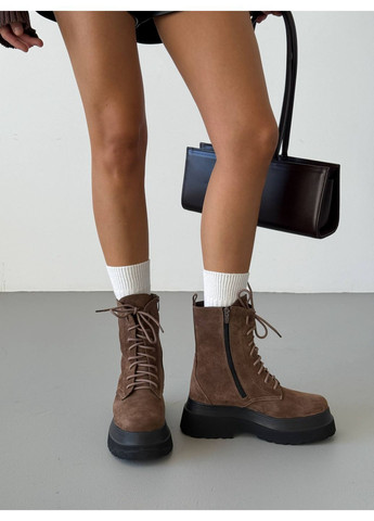 Зимние зимние замшевые берцы Helen из натуральной замши