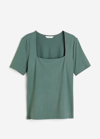 Серо-зеленая летняя футболка H&M