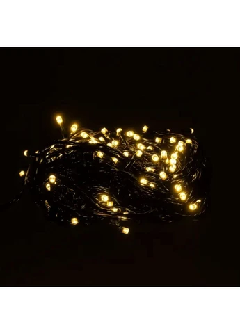 Новогодняя гирлянда комнатная нить 14 м 160 LED черный провод Желтый W160LED16MBY Garlando (391445200)