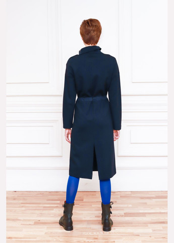 Синее кэжуал деловое темно-синее платье с воротами на кнопках гаурда Dolcedonna