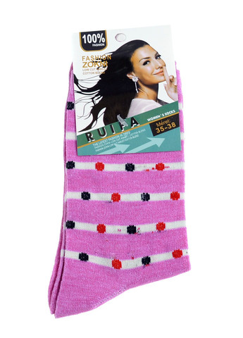 Рожеві шкарпетки жіночі Ruifa горошок (303320634)