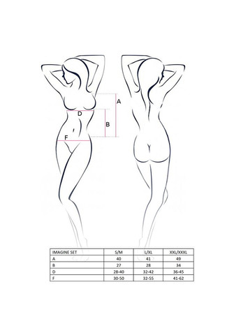 Чорний демісезонний комплект білизни imagine set openbra s/m, black, ліф - міні-сорочка, трусики з оборками Passion