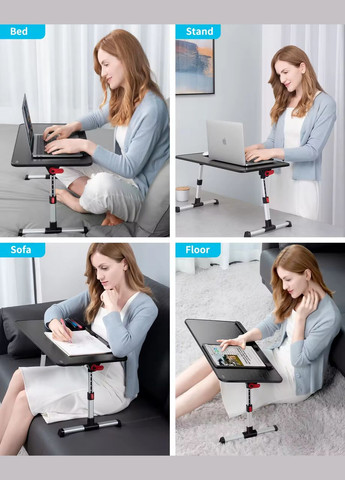 Столик для ноутбука A8L 17` 600 x 330 мм, Laptop Table with USB Cooling Fans, Black VHG (334305085)