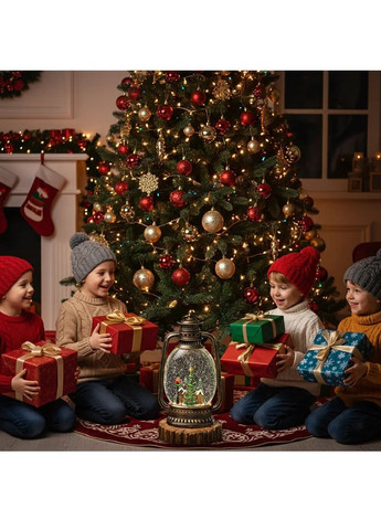 Нічник світильник новорічний вінтажний у вигляді лампи з живленням від батарейок 27,9х15,7х7,6 см (482073-Prob) З ялинкою Unbranded (370140200)