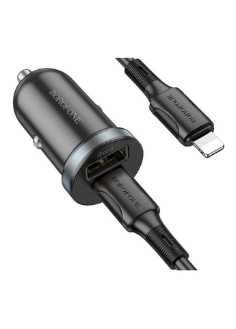 Автомобільний Зарядний Пристрій BZ22 1USB/1USB-C QC/PD30W+Type-C to Lightning Borofone (362914689)