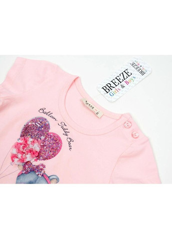 Комбинированный летний набор детской одежды с мишкой (13374-98g-pink) Breeze
