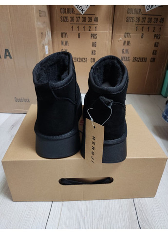 Замшеві уггі на платформі, уггі платформа, угги чорі Hengji (302087210)